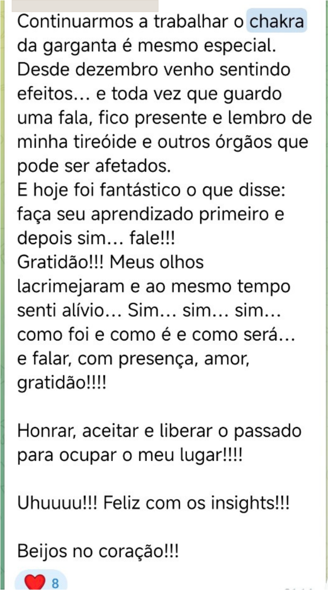 Print original de uma partilha sobre a meditação do chakra da garganta
